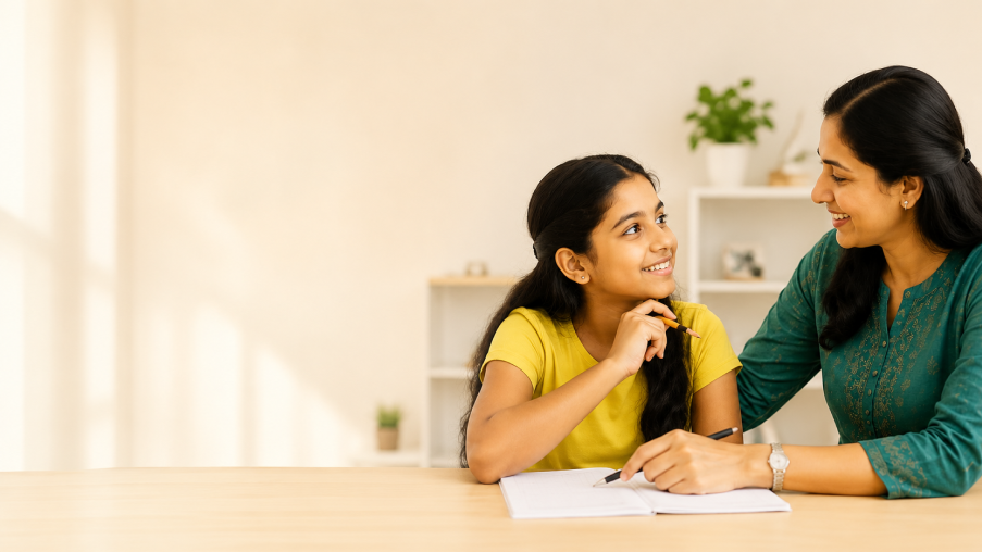 Career counselor explaining student strengths